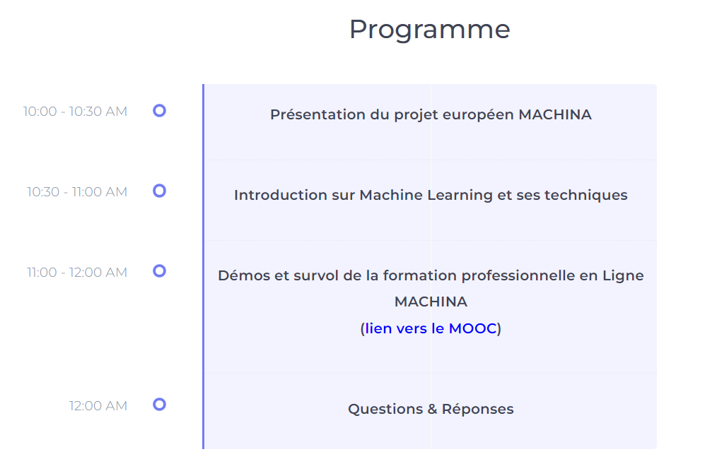 programme machina day